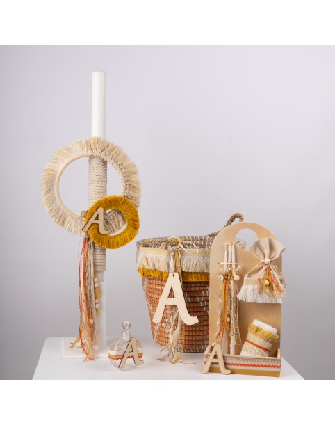 ΔΙΠΛΟΣ ΚΡΙΚΟΣ ΜΕ ΞΥΛΙΝΟ ΜΟΝΟΓΡΑΜΜΑ (BOHO STYLE)